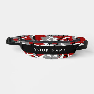 Rot und Gray Camouflage Ihr Name personalisieren Bauchtasche