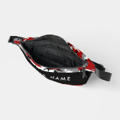 Rot und Gray Camouflage Ihr Name personalisieren Bauchtasche (Offen)