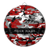 Rot und Gray Camouflage Ihr Name personalisieren Dartscheibe (vorne)