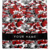 Rot und Gray Camouflage Ihr Name personalisieren Duschvorhang (Vorderseite)
