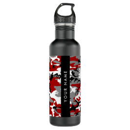 Rot und Gray Camouflage Ihr Name personalisieren Edelstahlflasche