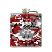 Rot und Gray Camouflage Ihr Name personalisieren Flachmann (Rückseite)