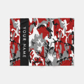 Rot und Gray Camouflage Ihr Name personalisieren Fleecedecke (Vorderseite (Horizontal))