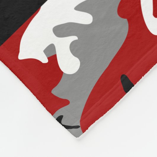 Rot und Gray Camouflage Ihr Name personalisieren Fleecedecke (Ecke)