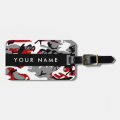 Rot und Gray Camouflage Ihr Name personalisieren Gepäckanhänger (Vorderseite horizontal)