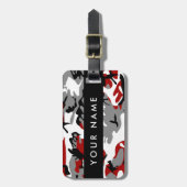 Rot und Gray Camouflage Ihr Name personalisieren Gepäckanhänger (Vorderseite vertikal)