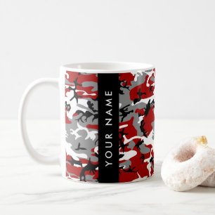 Rot und Gray Camouflage Ihr Name personalisieren Kaffeetasse