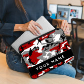 Rot und Gray Camouflage Ihr Name personalisieren Laptopschutzhülle
