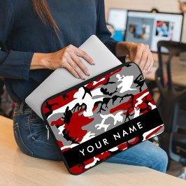 Rot und Gray Camouflage Ihr Name personalisieren Laptopschutzhülle