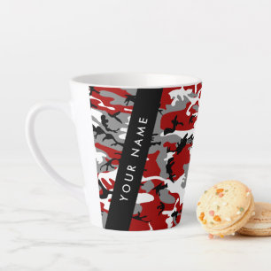Rot und Gray Camouflage Ihr Name personalisieren Milchtasse
