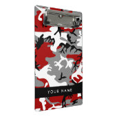 Rot und Gray Camouflage Ihr Name personalisieren Mini Klemmbrett (Schrägansicht)