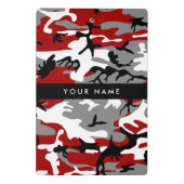 Rot und Gray Camouflage Ihr Name personalisieren Mini Klemmbrett (Rückseite)