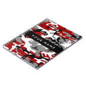 Rot und Gray Camouflage Ihr Name personalisieren Notizblock (Linke Seite)