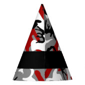Rot und Gray Camouflage Ihr Name personalisieren Partyhütchen (Rückseite)