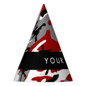 Rot und Gray Camouflage Ihr Name personalisieren Partyhütchen (Links)