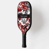Rot und Gray Camouflage Ihr Name personalisieren Pickleball Schläger (Links)