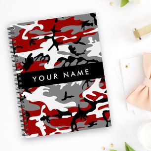 Rot und Gray Camouflage Ihr Name personalisieren Planer