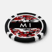 Rot und Gray Camouflage Ihr Name personalisieren Pokerchips (Einzeln)