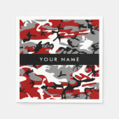 Rot und Gray Camouflage Ihr Name personalisieren Serviette (Vorderseite)