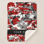 Rot und Gray Camouflage Ihr Name personalisieren Sherpadecke (Vorderseite)