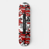 Rot und Gray Camouflage Ihr Name personalisieren Skateboard (Vorderseite)