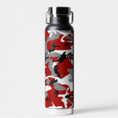 Rot und Gray Camouflage Ihr Name personalisieren Trinkflasche (Vorne)