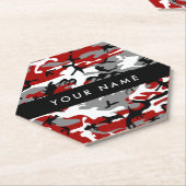 Rot und Gray Camouflage Ihr Name personalisieren Untersetzer (angewinkelt)