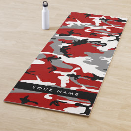 Rot und Gray Camouflage Ihr Name personalisieren Yogamatte