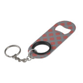 Rot und Gray Gingham Mini Flaschenöffner (Vorderseite Schrägansicht)