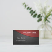 Rot und Gray Luxury Metallic Visitenkarte (Stehend Vorderseite)