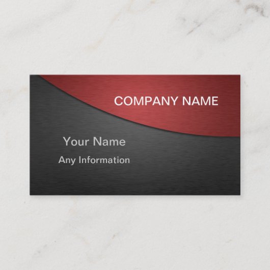 Rot und Gray Luxury Metallic Visitenkarte (Vorderseite)