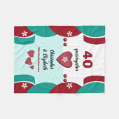 Rot und grün 40 Jahre Ruby-Jubiläum Fleecedecke (Vorderseite (Horizontal))