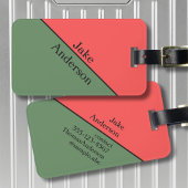 Rot und Grün 45 Grad Minimalistisch Gepäckanhänger