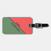 Rot und Grün 45 Grad Minimalistisch Gepäckanhänger (Vorderseite horizontal)