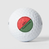 Rot und Grün 45 Grad Minimalistisch Golfball (Vorderseite)