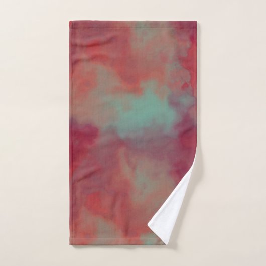 Rot und Grün Abstrakt Badhandtuch Set (Handtuch)