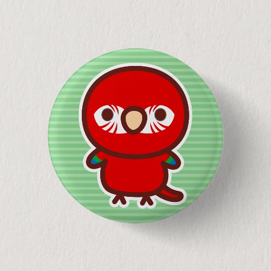 Rot-und-Grün-Ara Button (Vorderseite)