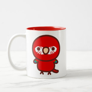 Rot-und-Grün Ara Zweifarbige Tasse