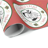 Rot und Grün aus dem Weihnachtsfest Personalisiert Geschenkpapier (Rolleneckpunkt)