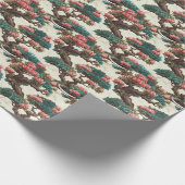 Rot und Grün Bonsai - Geschenkpapier (Ecke)