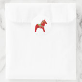 Rot und Grün-Dala-Pferd-Aufkleber Runder Aufkleber (Tasche)