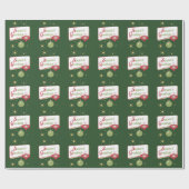 Rot und Grün der 1950er Jahre Retro-Jahreszeit Geschenkpapier (Flach)
