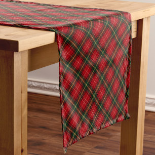 Rot und Grün Diagonales Tartan Weihnachten Kurzer Tischläufer