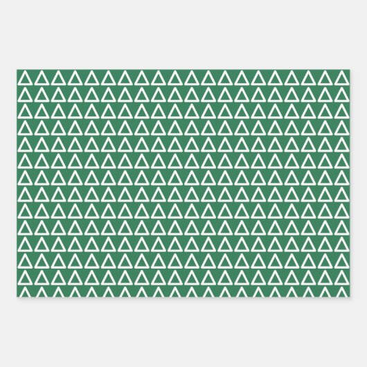 Rot und Grün Dreiecksmuster Weihnachten Geschenkpapier Set (Vorderseite 2)