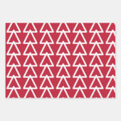 Rot und Grün Dreiecksmuster Weihnachten Geschenkpapier Set (Vorderseite)