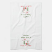 Rot und Grün frohe und helle Weihnachtsfeiertage Geschirrtuch (Vertikal)