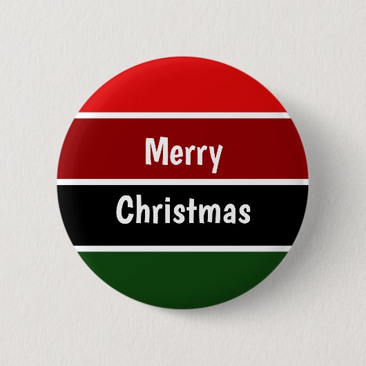 Rot und Grün frohe Weihnachten Button (Vorderseite)