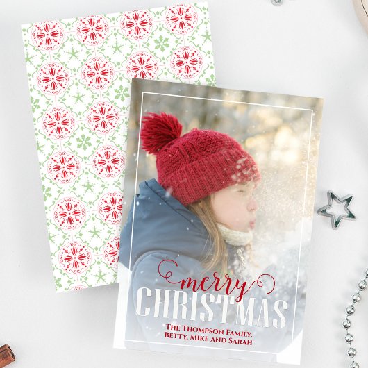 Rot und Grün frohe Weihnachten Ein Foto