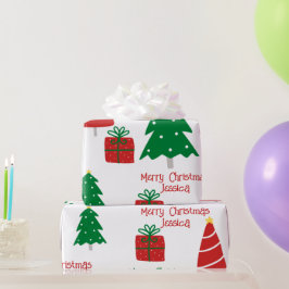 Rot und Grün frohe Weihnachten Geschenkpapier