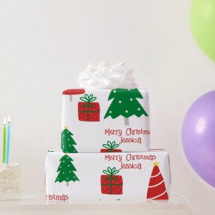 Rot und Grün frohe Weihnachten Geschenkpapier